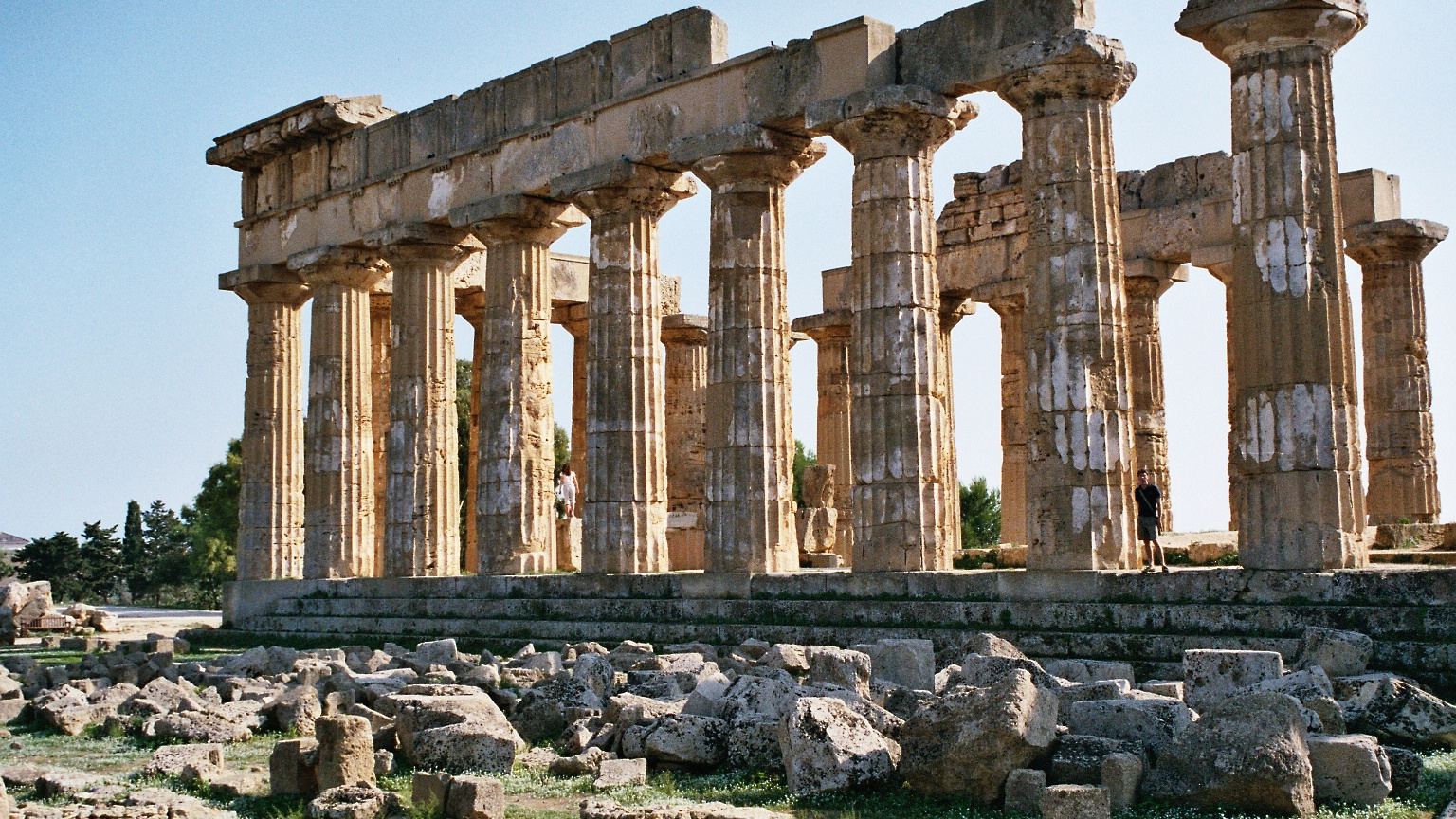 The Doric colonnade of Temple E at Selinunte, Sicily